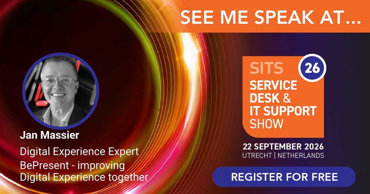 Jan Massier spreekt op SITS Netherlands 2026 — Service Desk & IT Support Show, 22 september, Utrecht